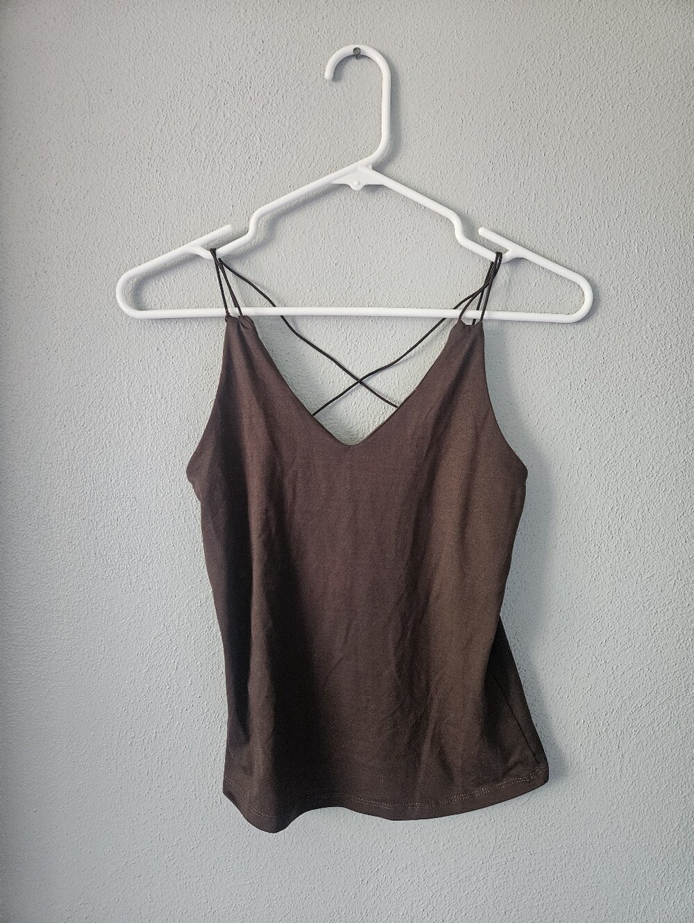 gaze Chocolate Brown Crisscross V-Neck Camisole